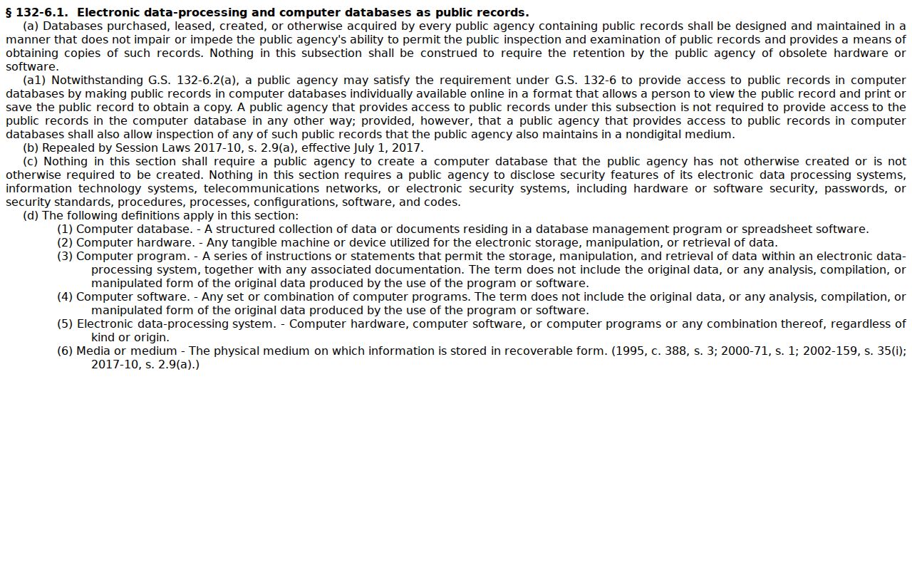 Chowan County case search public inspection database rule
