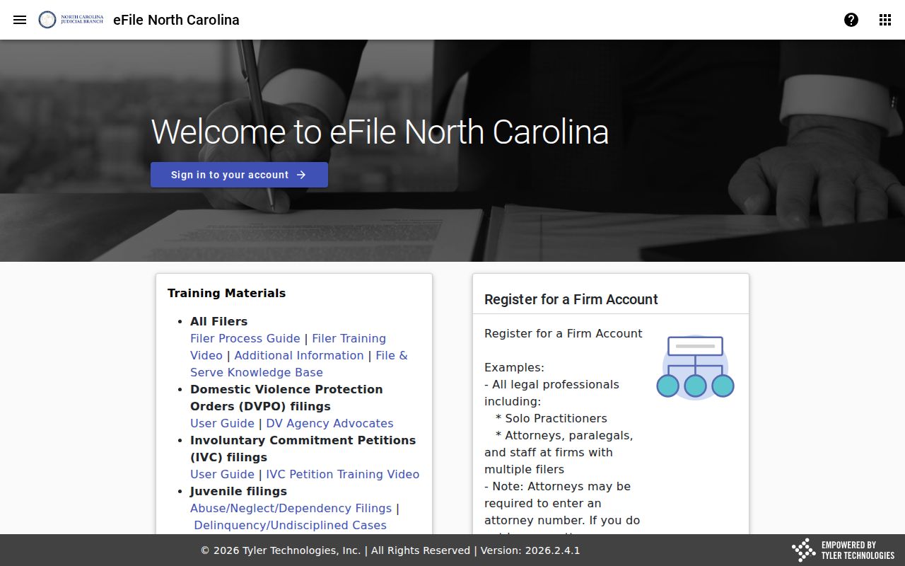 Chowan County case search File and Serve filing channel