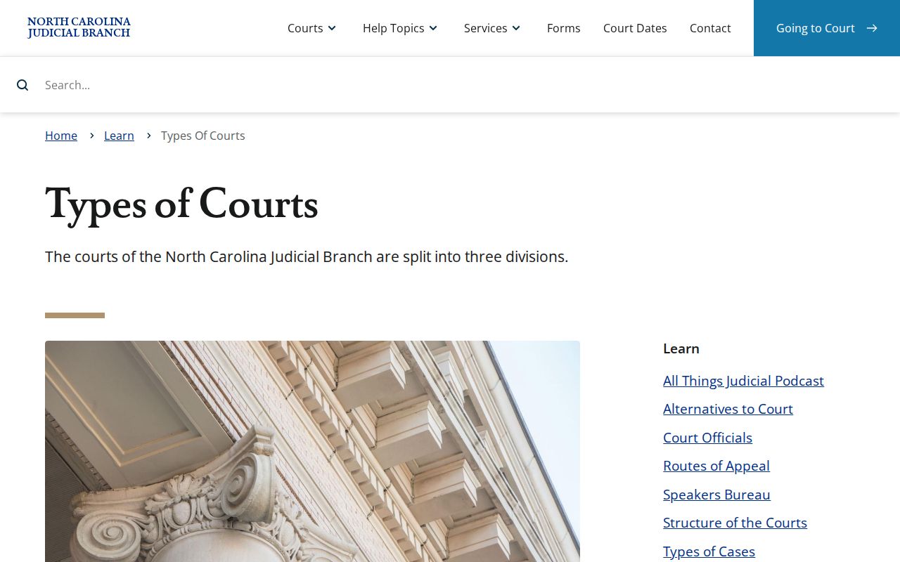 Chowan civil docket North Carolina court types overview