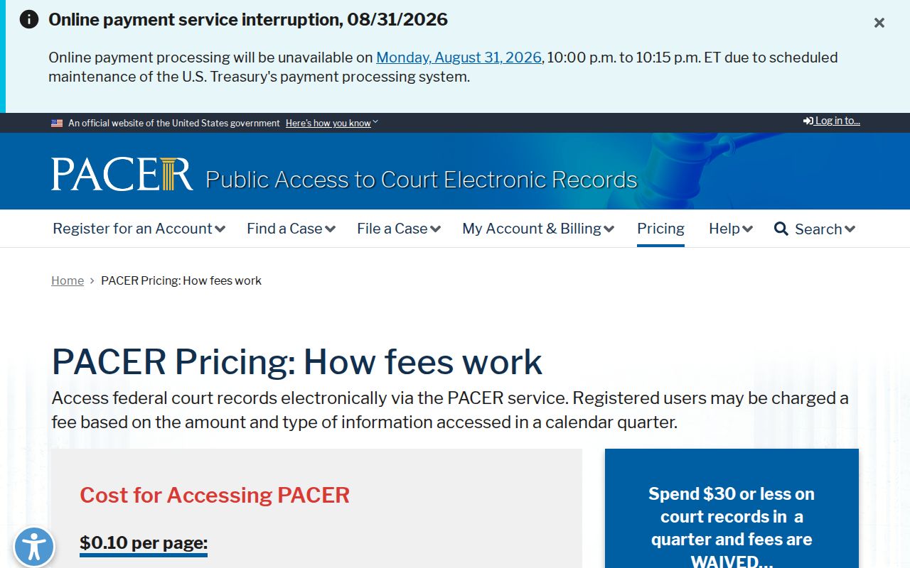 Chowan civil docket federal PACER access distinction