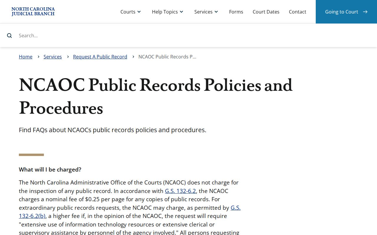 Chowan court records distinction between NCAOC administrative records and clerk case files
