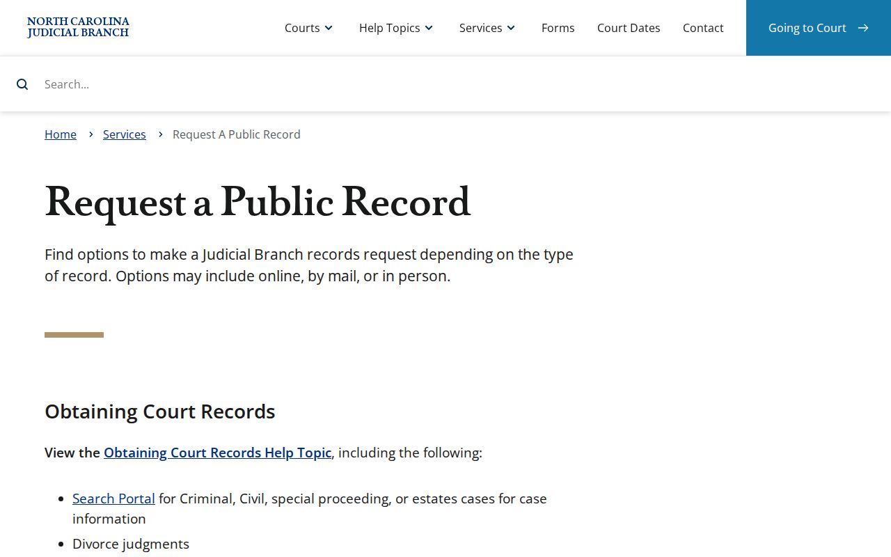 Chowan court records guidance on requesting clerk case records