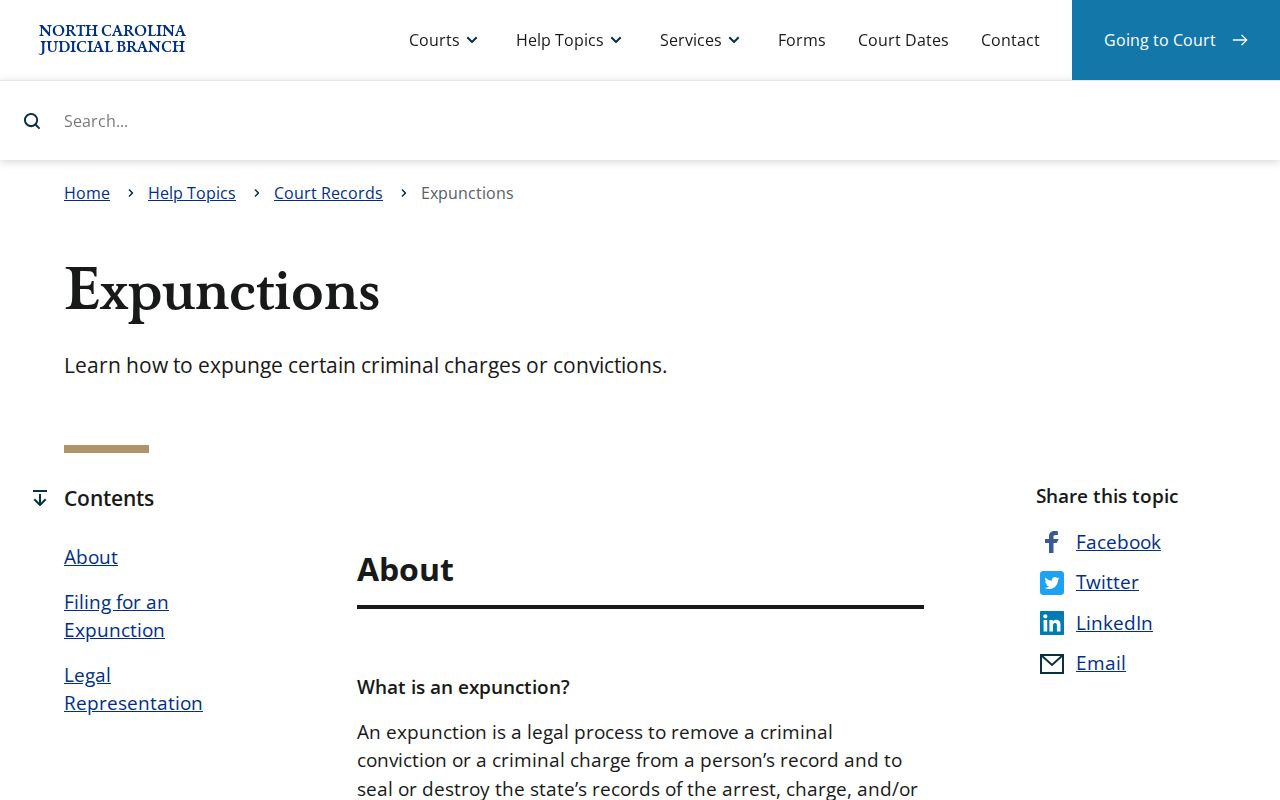Chowan criminal docket expunction information
