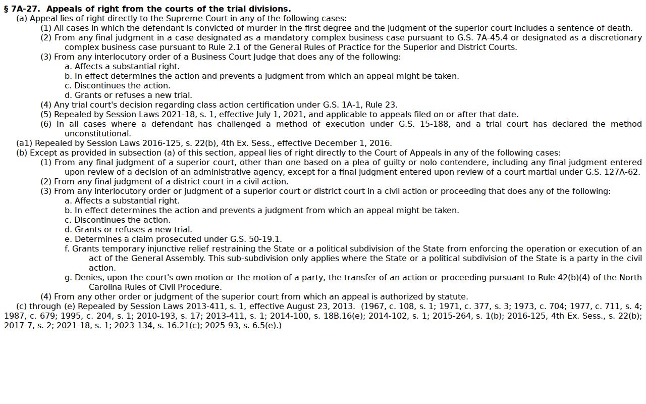 Chowan criminal docket North Carolina appellate paths