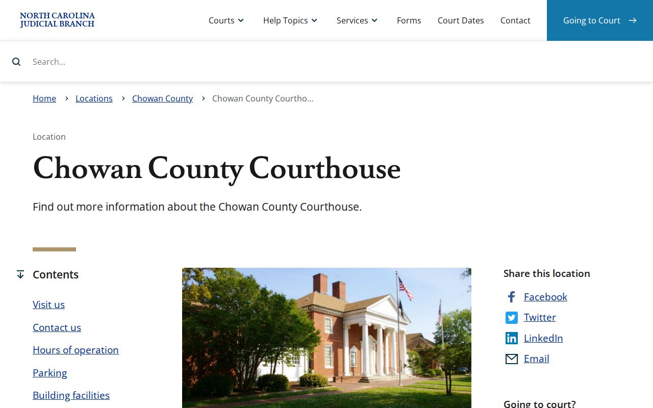 Chowan County court docket courthouse record access information