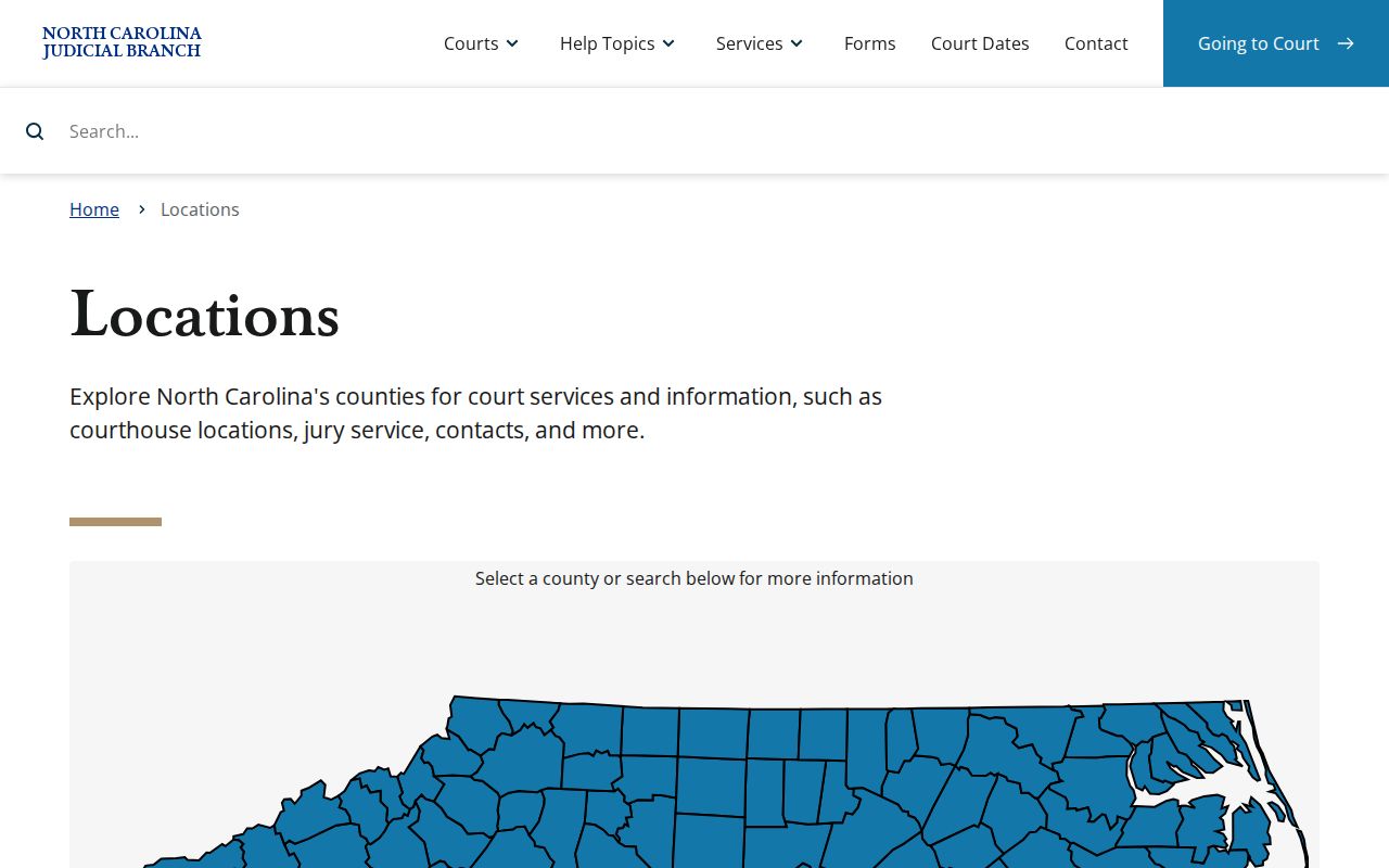 Chowan County court docket state Judicial Branch location reference