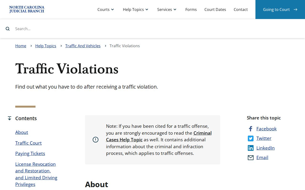 Chowan traffic court records and North Carolina traffic violations guidance